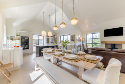 Dining area with natural light